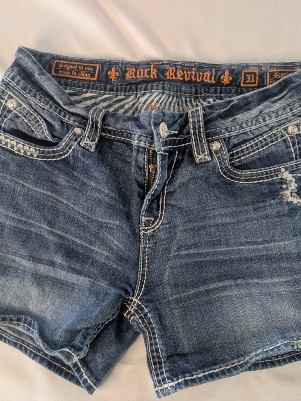 Rock Revival Distressed Denim Shorts Women's Size 31